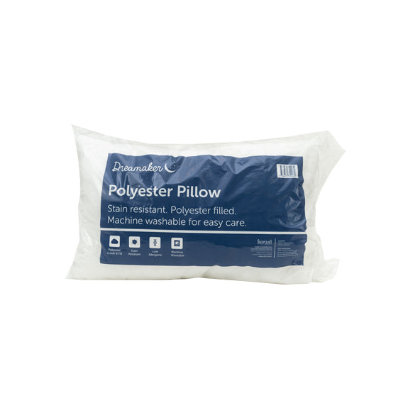 Dreamaker Polyester Pillow, White- 45cm x 70cm