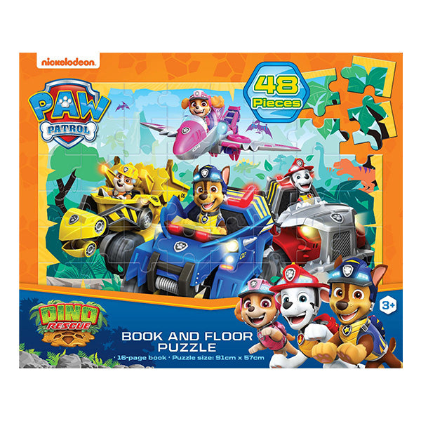 Paw Patrol Book & 48pc Floor Puzzle- 16page