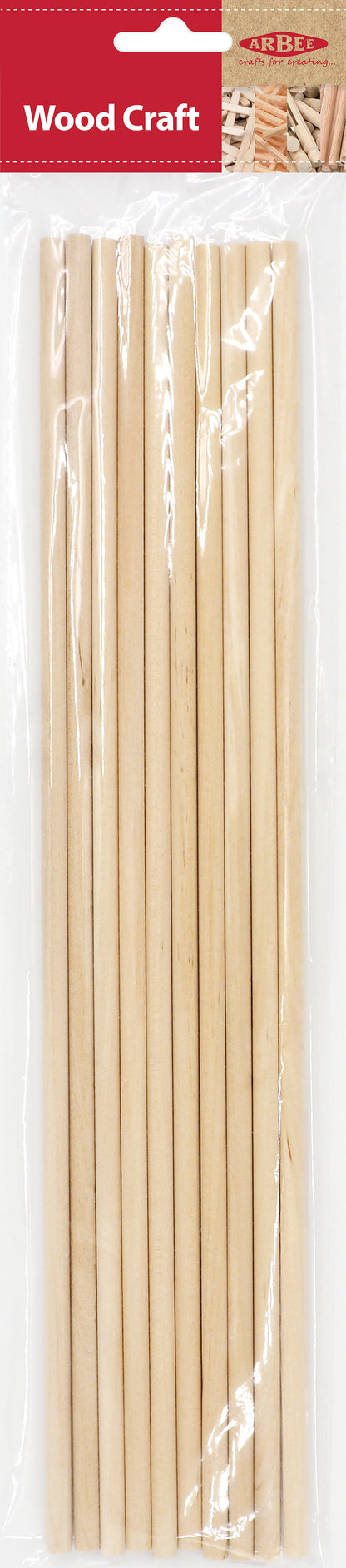 Arbee Wood Dowels, Natural- 6mmx30cm