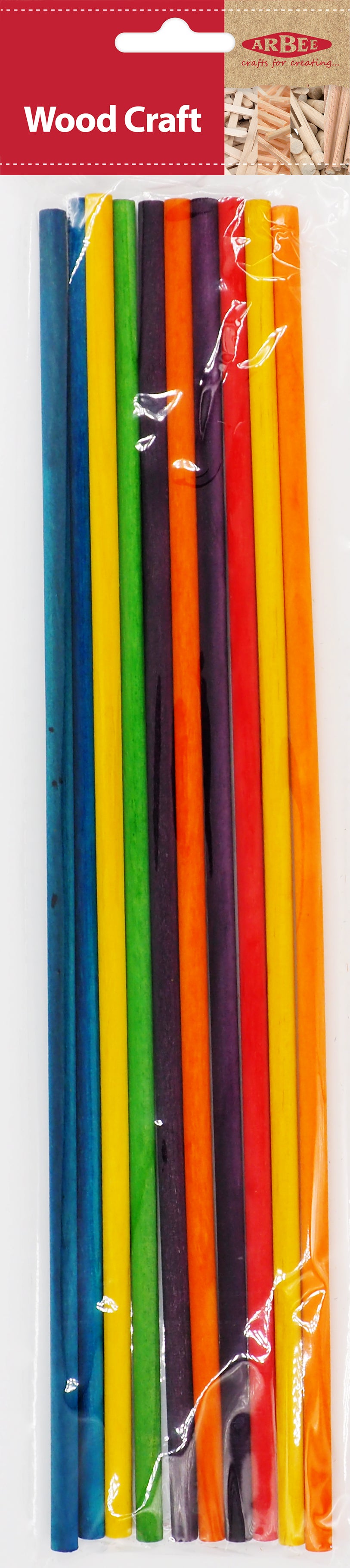 Arbee Wood Dowels, Coloured- 6mmx30cm