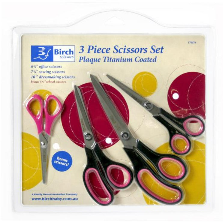 Birch Plaque Titanium Coated Scissor Set