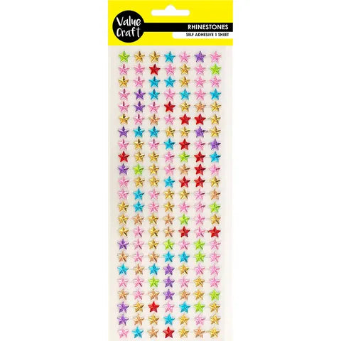 Value Craft Rhinestones Sticker, Star Multi- 26cm