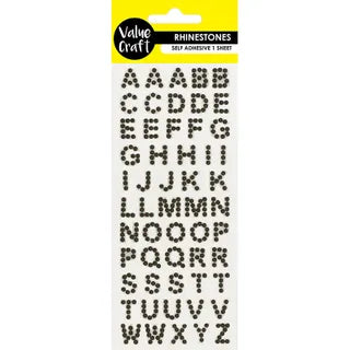 Value Craft Rhinestone Sticker, Glitter Alpha Black