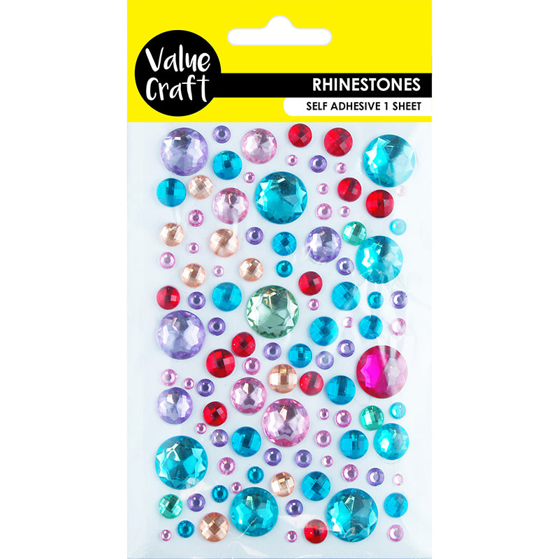 Value Craft Rhinestone Sticker, Bubble Multi