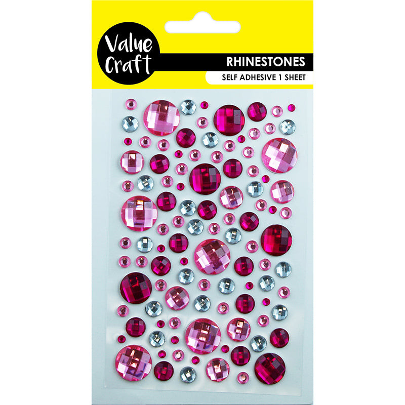 Value Craft Rhinestone Sticker, Bubble Pink/Silver