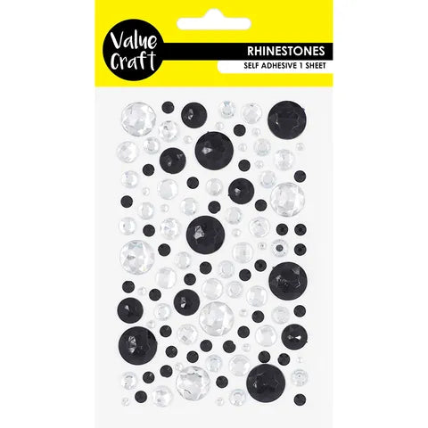 Value Craft Rhinestone Sticker, Bubble Black-Silver