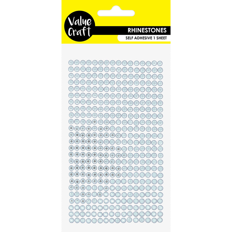 Value Craft Rhinestone S-Adhesive, Silver- 540pc