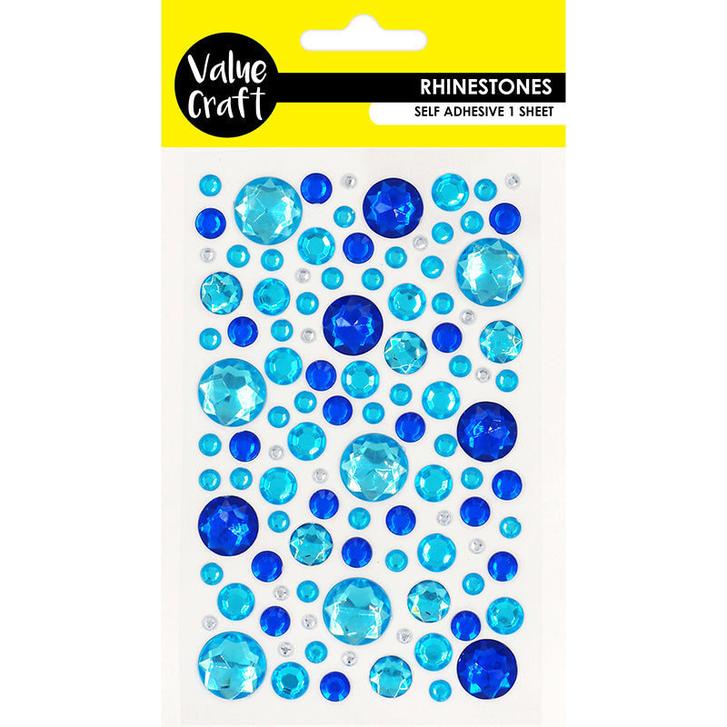 Value Craft Rhinestone Sticker, Bubble Blue-Royal