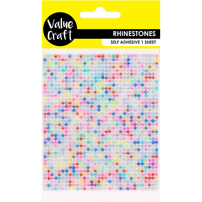 Value Craft Self-Adhesive Rhinestone Bling, Crystal Multi