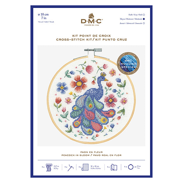 DMC Cross Stitch Kit - Peacocks in Bloom