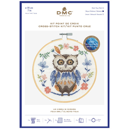 DMC Cross Stitch Kit - Folk Owl