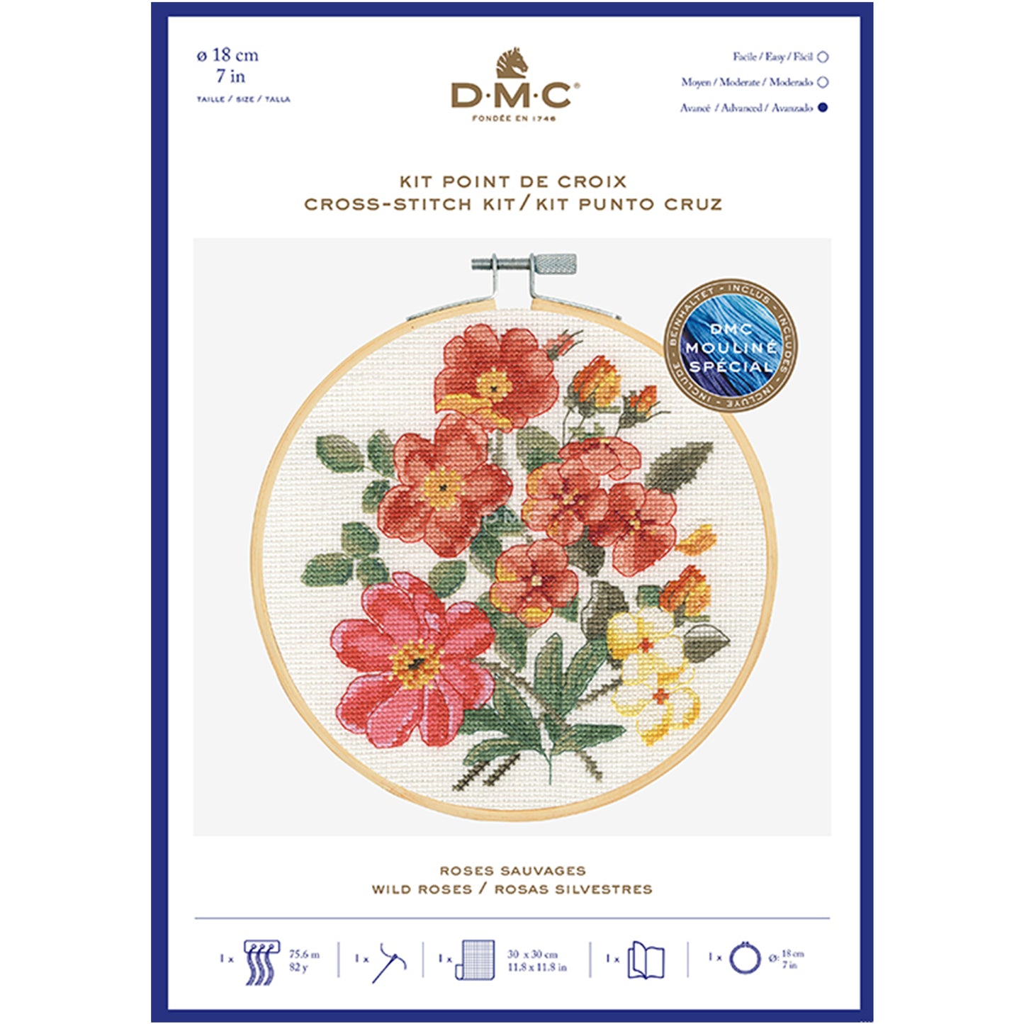 DMC Cross Stitch Kit - Wild Roses