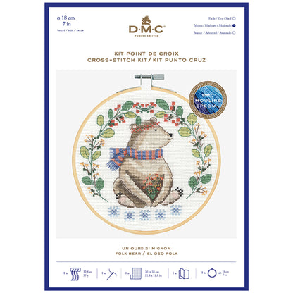 DMC Cross Stitch Kit - Folk Bear