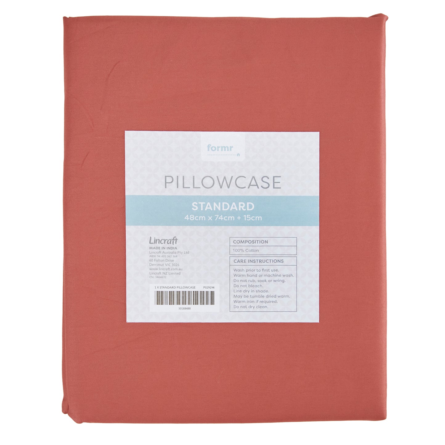 Formr Standard Pillowcase, Cedarwood- 48cm x 74cm + 15cm