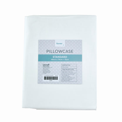 Formr Standard Pillowcase, White- 48cm x 74cm + 15cm