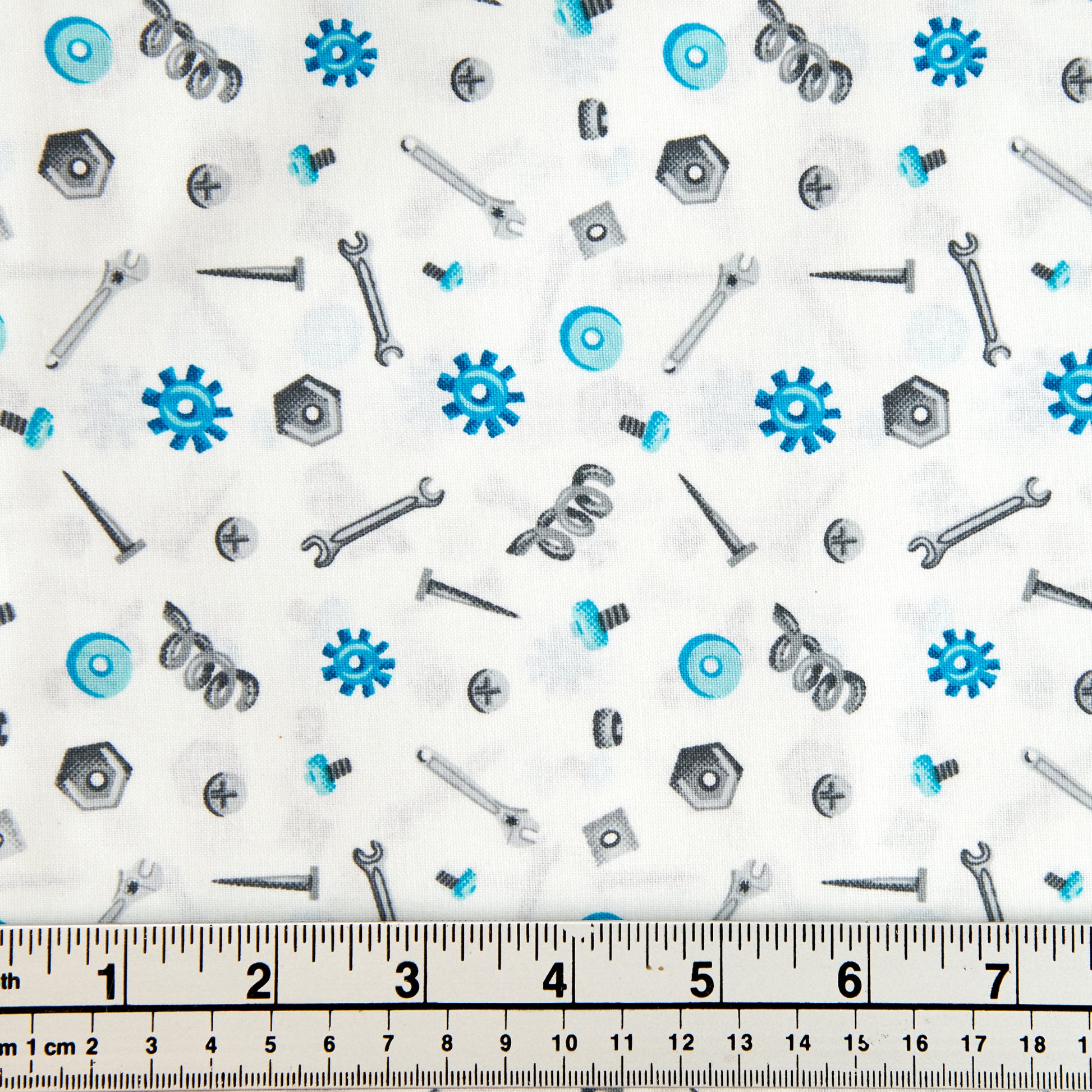 Craft Prints Fabric, Bits & Bolts, Nuts & Bolts- Width 112cm