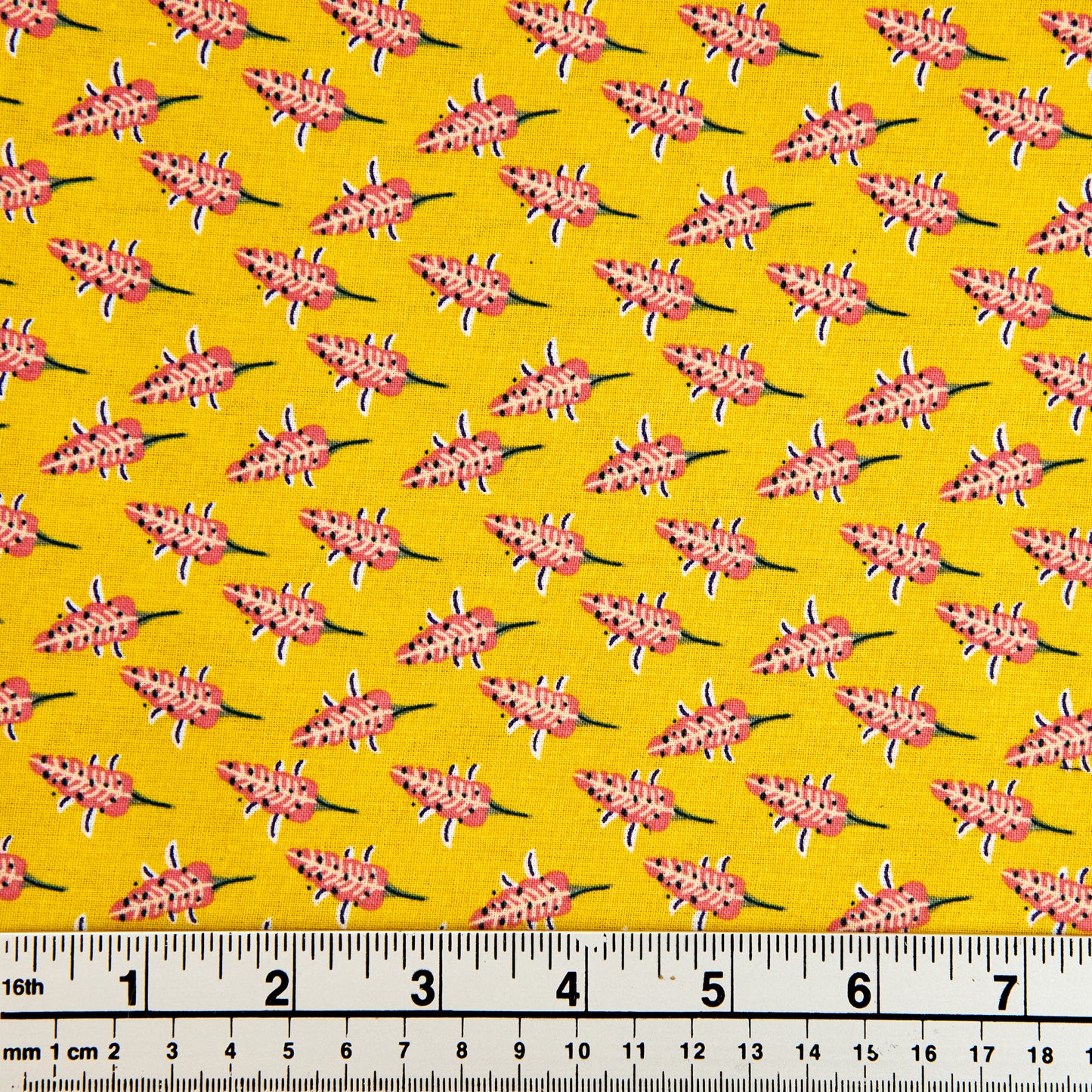 Craft Prints Fabric, Camil Plants, Pink Buds- Width 112cm