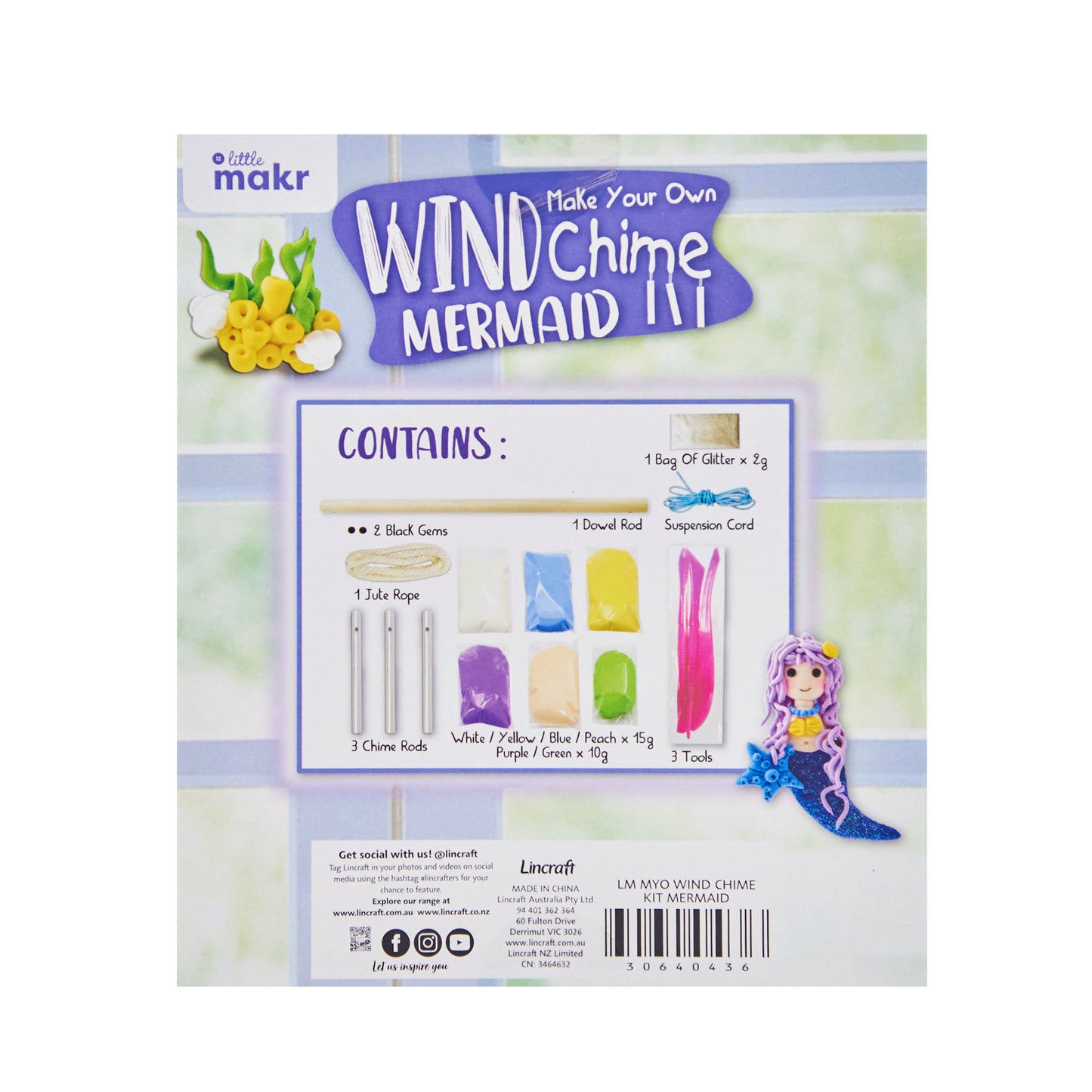 Little Makr Make Your Own Windchime Mermaid Kit