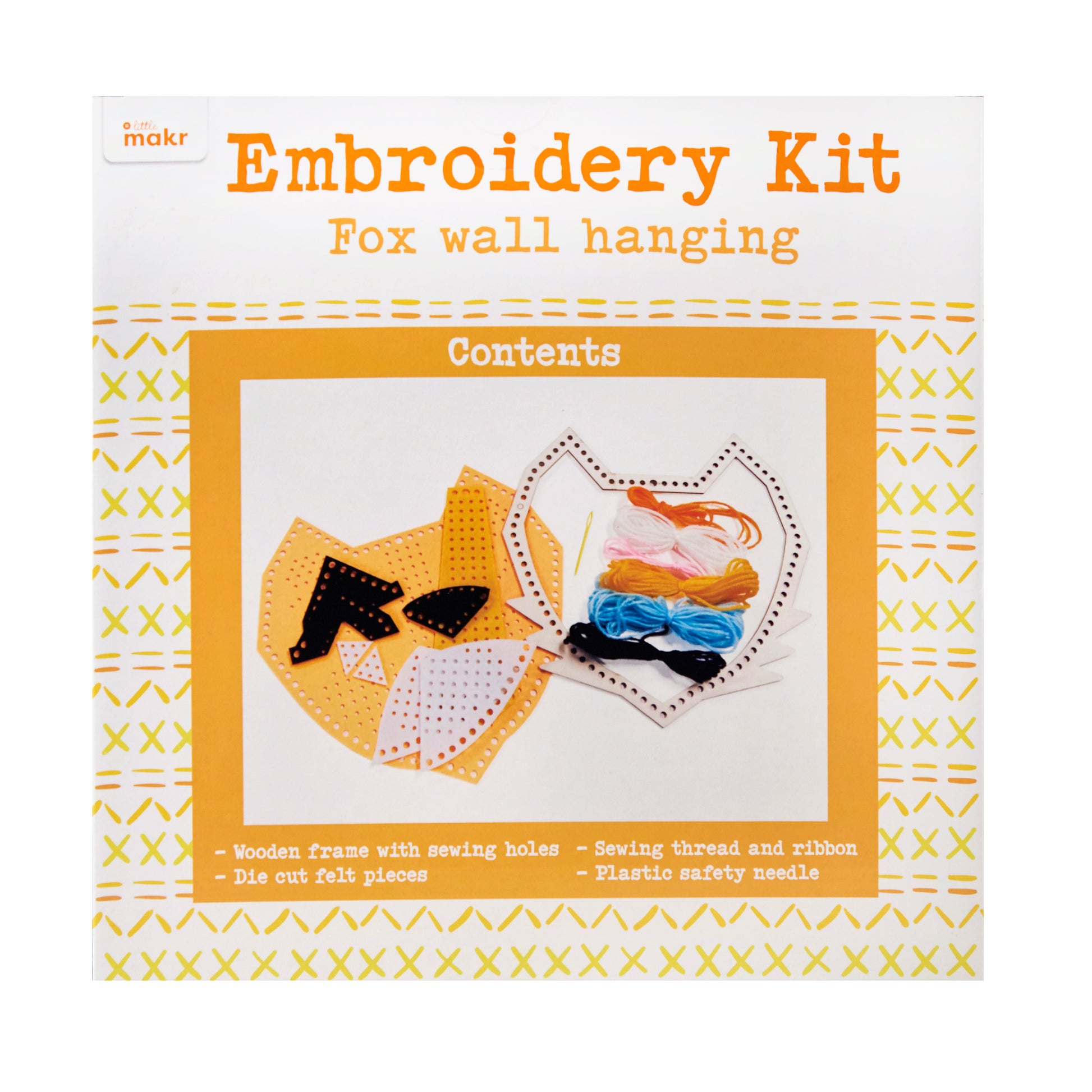 Little Makr Wall Hanging Embroidery Kit, Fox