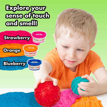 Sense & Grow, Mix & Match Sensory Textured Rollers & Scented Dough Set