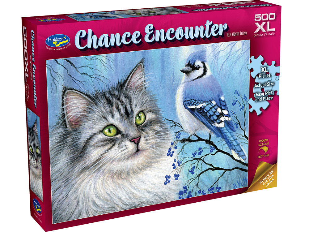 Holdson 1000-Piece Jigsaw Puzzle, Chance Encounter Blue Winter Friend- XL