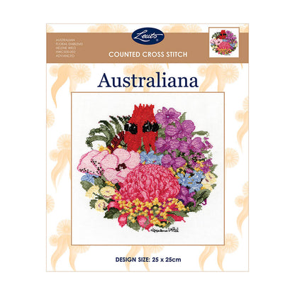 Helene Wild Cross Stitch Kit, Australian Floral Emblems- 25x25cm