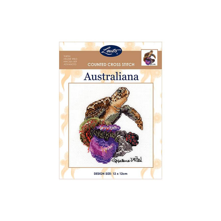 Helene Wild Cross Stitch Kit, Turtle- 12x12cm