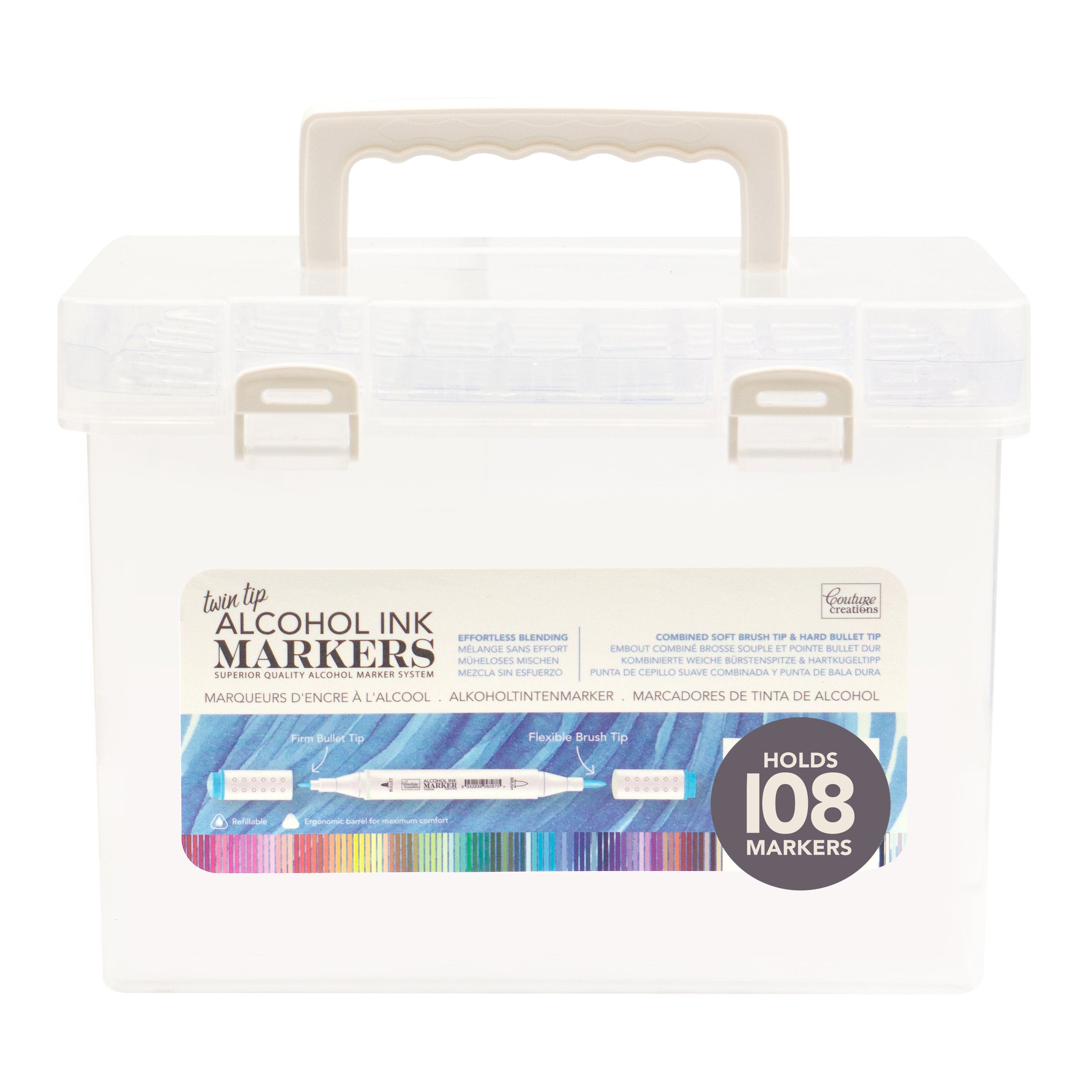 Twin Tip Alcohol Ink Marker Case (Includes 108 Colours)