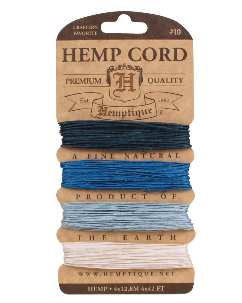 Hemptique Card Cord Set #10, Aquamarine