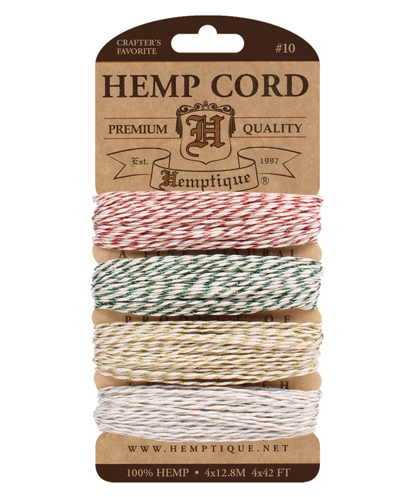 Hemptique Metallic Card Cord Set #10, Metallic Classic