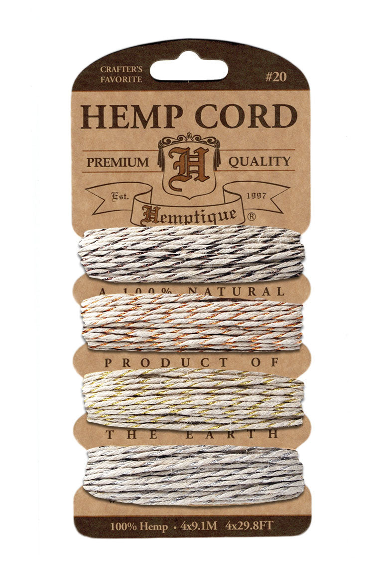 Hemptique Metallic Card Cord Set #10, Metallic Vintage 1