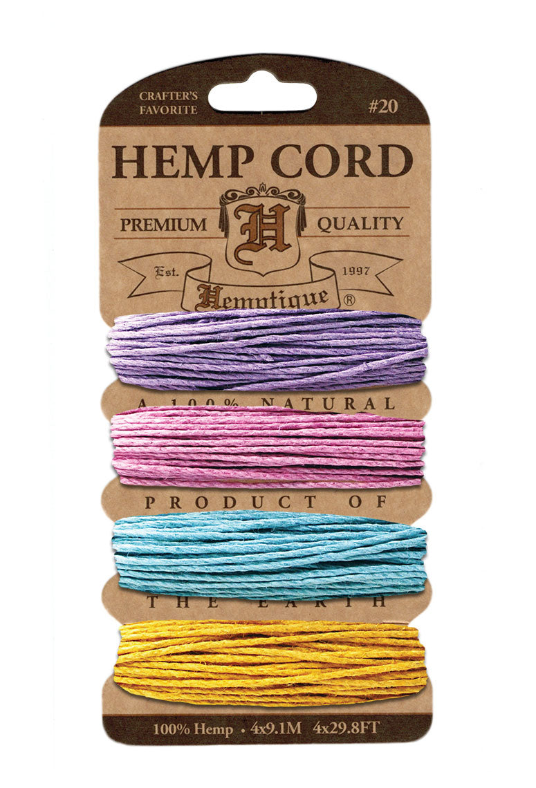 Hemptique Card Cord Set #20, Pastel