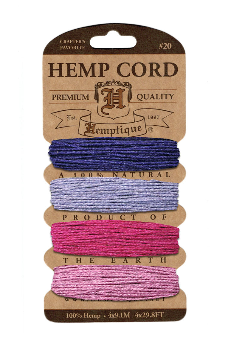 Hemptique Card Cord Set #20, Berry Bar