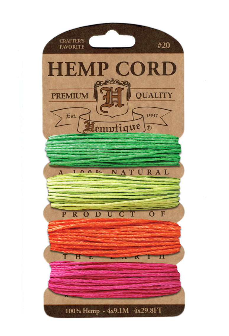 Hemptique Card Cord Set #20, Neon Color