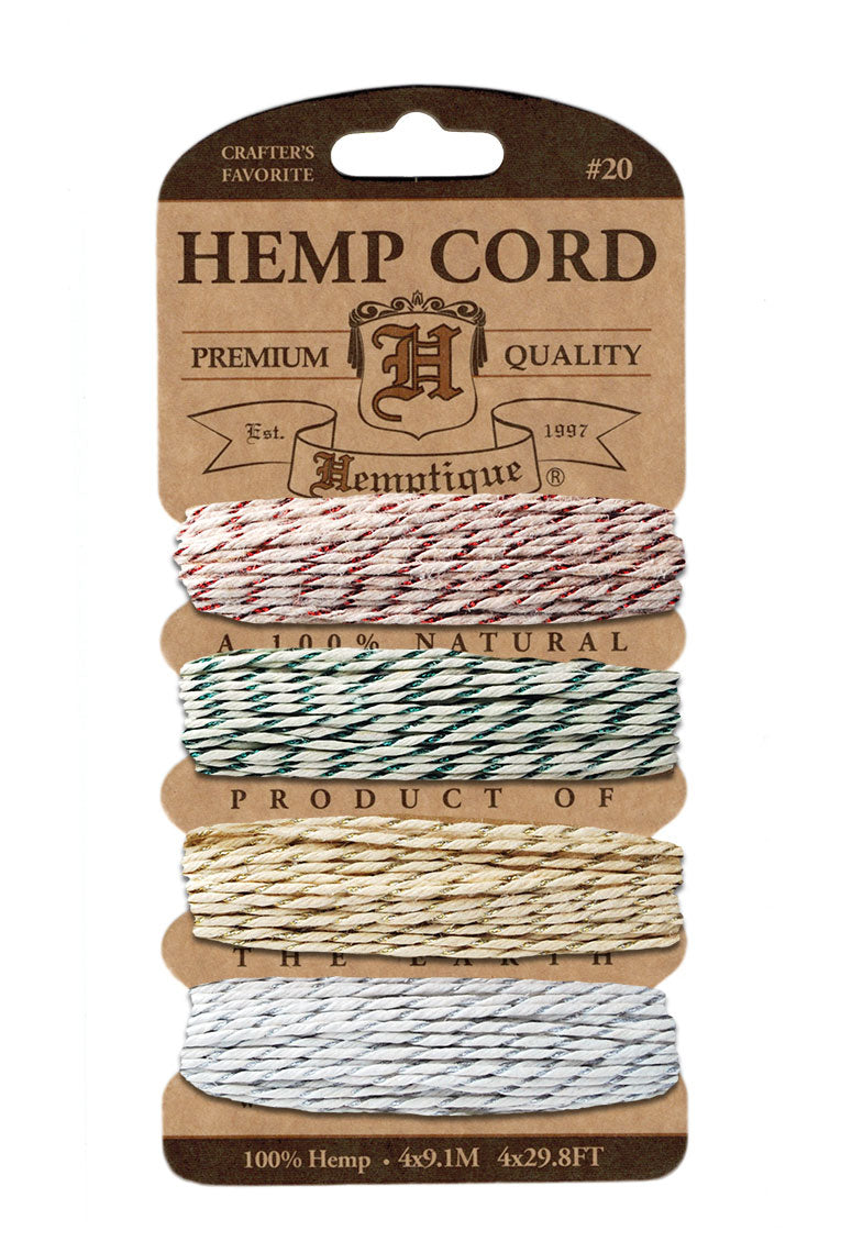 Hemptique Metallic Card Cord Set #20, Metallic Classic