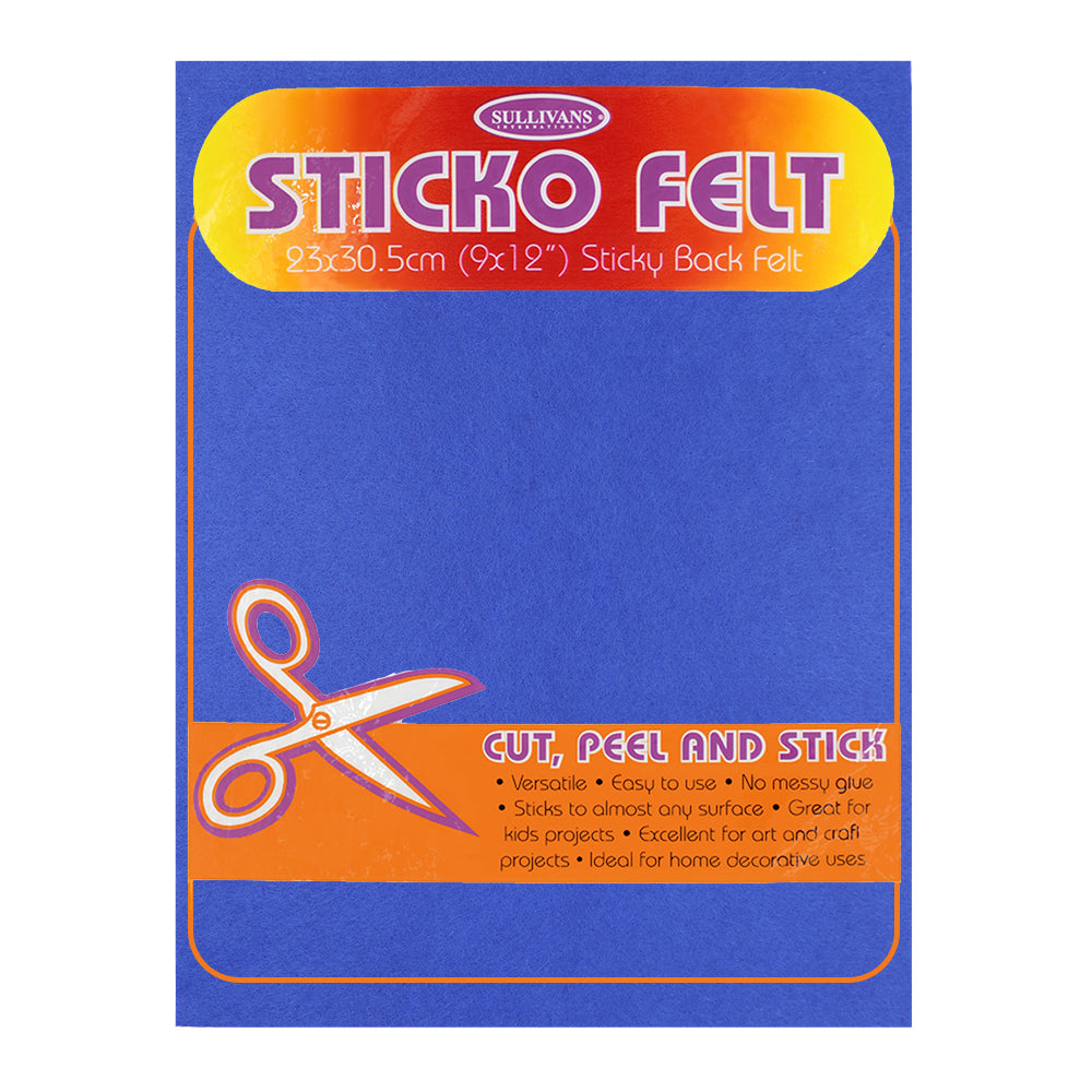 Sullys Sticko Felt Sheet, Royal Blue- 23x30cm