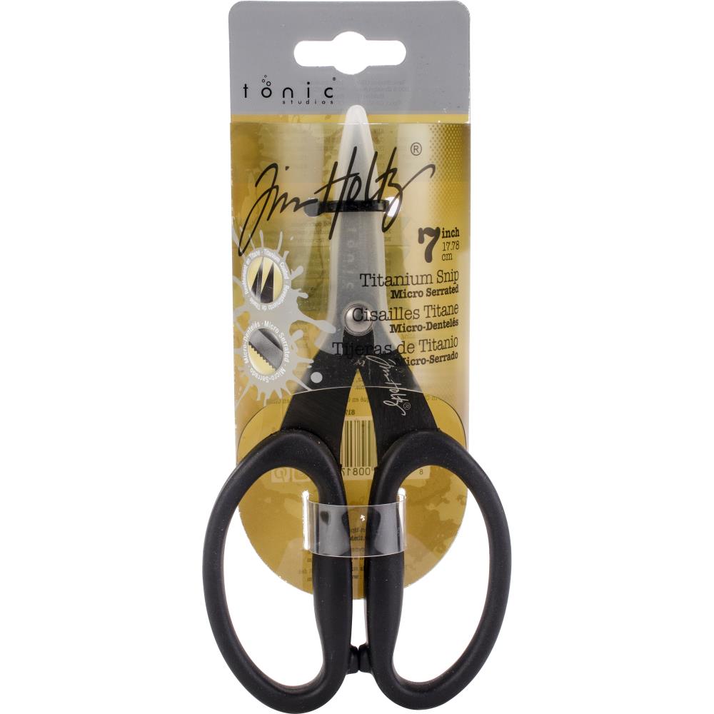 Tim Holtz Non Stick Titanium Micro Serrated Mini Snips 7"