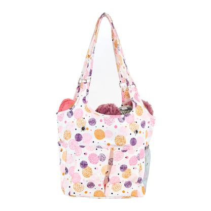 Mayd Knitting Storage Bag, Pink Circles- 6x17x27cm