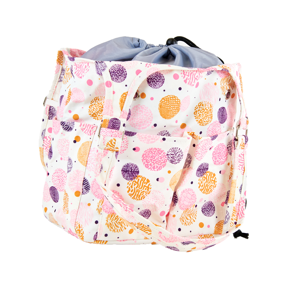 Mayd Knitting Storage Bag, Pink Circles- 6x17x27cm