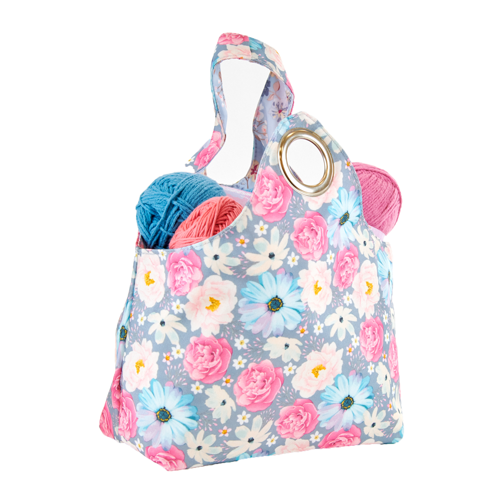 Mayd Reversible Knitting Storage Bag, Daisy Posy