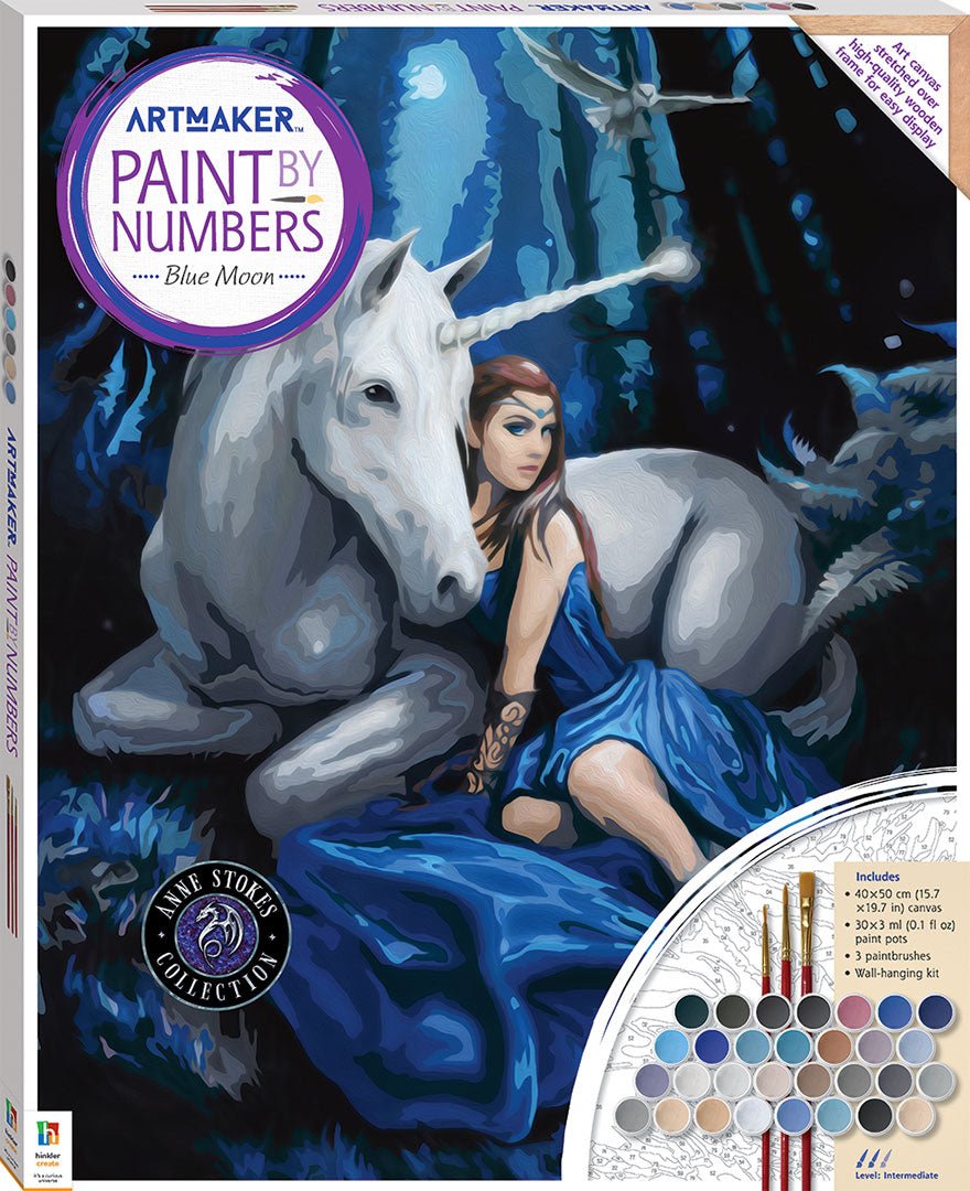 Artmaker Paint By Numbers Canvas Set, Blue Moon