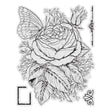 Vintage Blooms Stamp and Colour Set, Rose- 4pc
