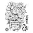 Vintage Blooms Stamp and Colour Set, Tulip- 4pc