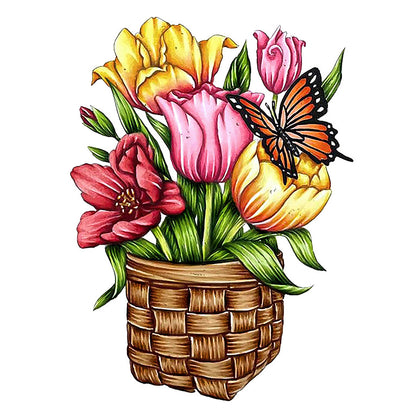 Vintage Blooms Stamp and Colour Set, Tulip- 4pc