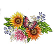 Vintage Blooms Stamp and Colour Set, Sunflower- 5pc