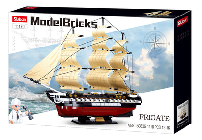 Sluban Model Bricks, USS Constitution Ix-21 Frigate