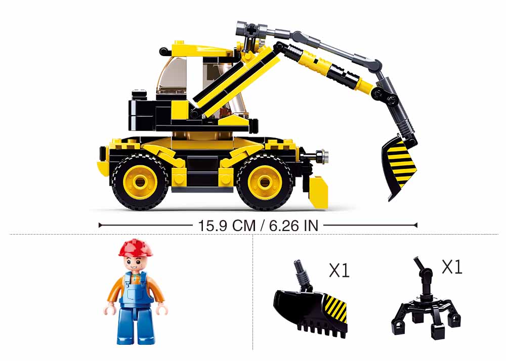 Sluban Model Bricks, Town Excavator/Lifter