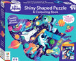 100-Piece Shaped Jigsaw Puzzle With Book, Cosmic Space Mission