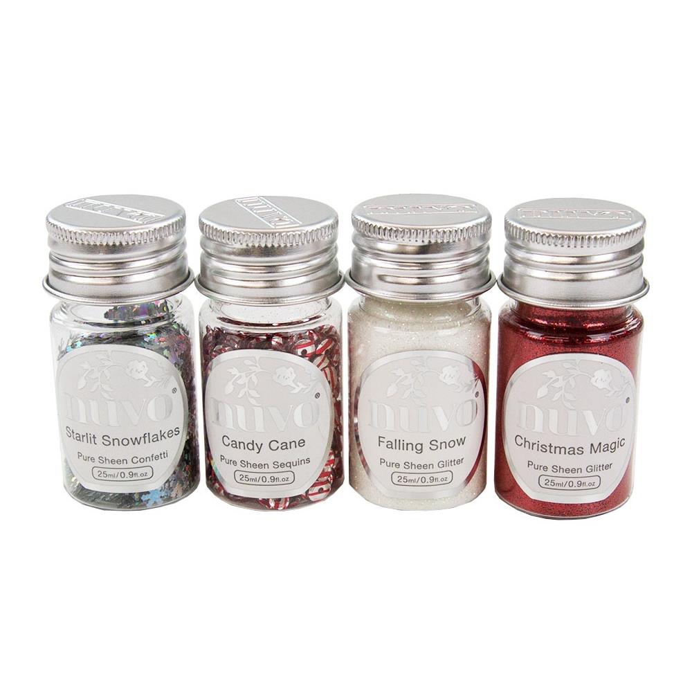 Nuvo Pure Sheen Glitter, Santas Workshop- 4pk