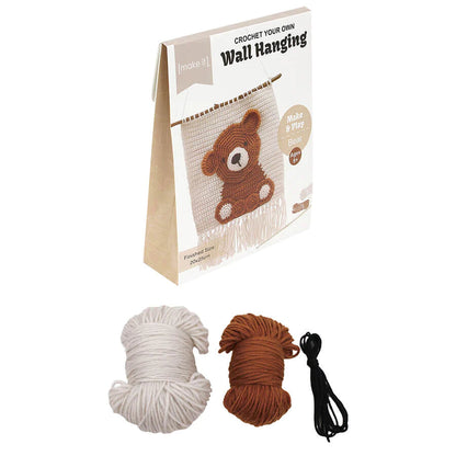 Make & Play 3D Wall Hangings Crochet Kit, Bear- 20x25cm